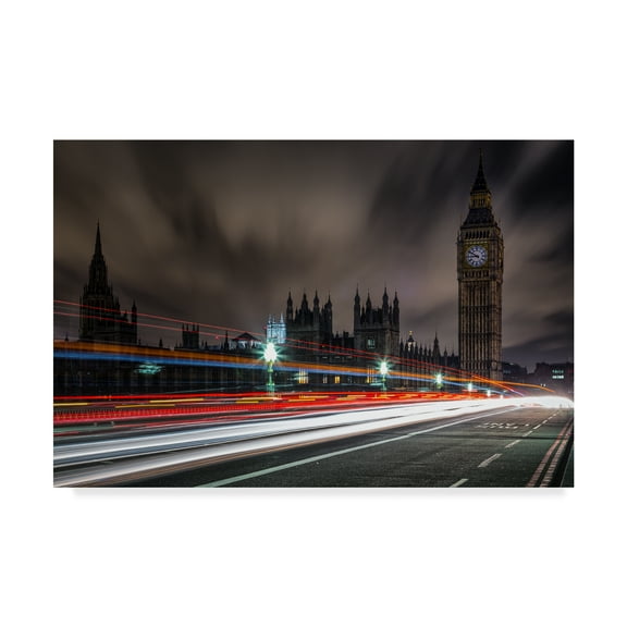 Trademark Fine Art 'Lights In London' Canvas Art by Giuseppe Torre