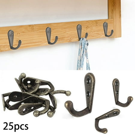 

Mingyiq 25 Pcs Rustic Vintage Wall Mounted Single Hangers Bronze Hooks Hat Keys Jewelry