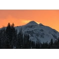 thumbnail image 2 of The Yellowstone Collection 32x23 Black Ornate Wood Framed with Double Matting Museum Art Print Titled - Winter Solstice Sunset over Dome Mountain, Yellowstone National Park, 2 of 4