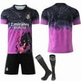 thumbnail image 1 of 2425 Real Madrid Color Dragon Pattern Édition Commémorative Spéciale No. 9 Mbappe 7 Vinicius 5 Bellingham Noir et Violet Sans Numéro avec Chaussettes Ensemble16, 1 of 2