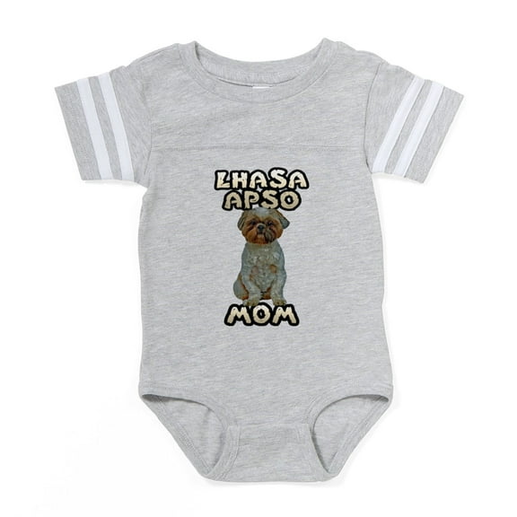 CafePress - FIN Lhasa Apso Mom - Cute Infant Baby Football Bodysuit