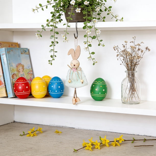 Uuiauoio Easter Bunny Figurines,Bunny Hanging Ornaments for Easter Decoration Tabletop Centerpieces Holiday Home Decor Spring Tea Party Baby Shower Supplies
