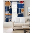 thumbnail image 2 of Orange Blue Abstract Art Blackout Curtains for Bedroom Living Room Darkening Curtains 84 Inch Length 2 Panels Set Contemporary Luxury Window Curtain Insulated Window Treatment Grommet Drapes 42"x84", 2 of 9