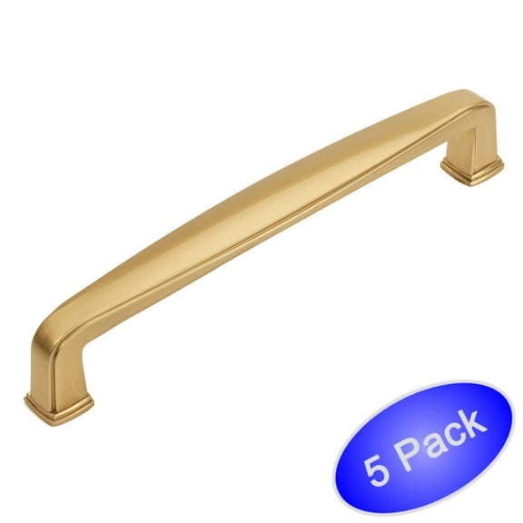 Cosmas� 4392-128GC Gold Champagne Modern Cabinet Hardware Handle Pull - 5" Inch (128mm) Hole Centers - 5 Pack