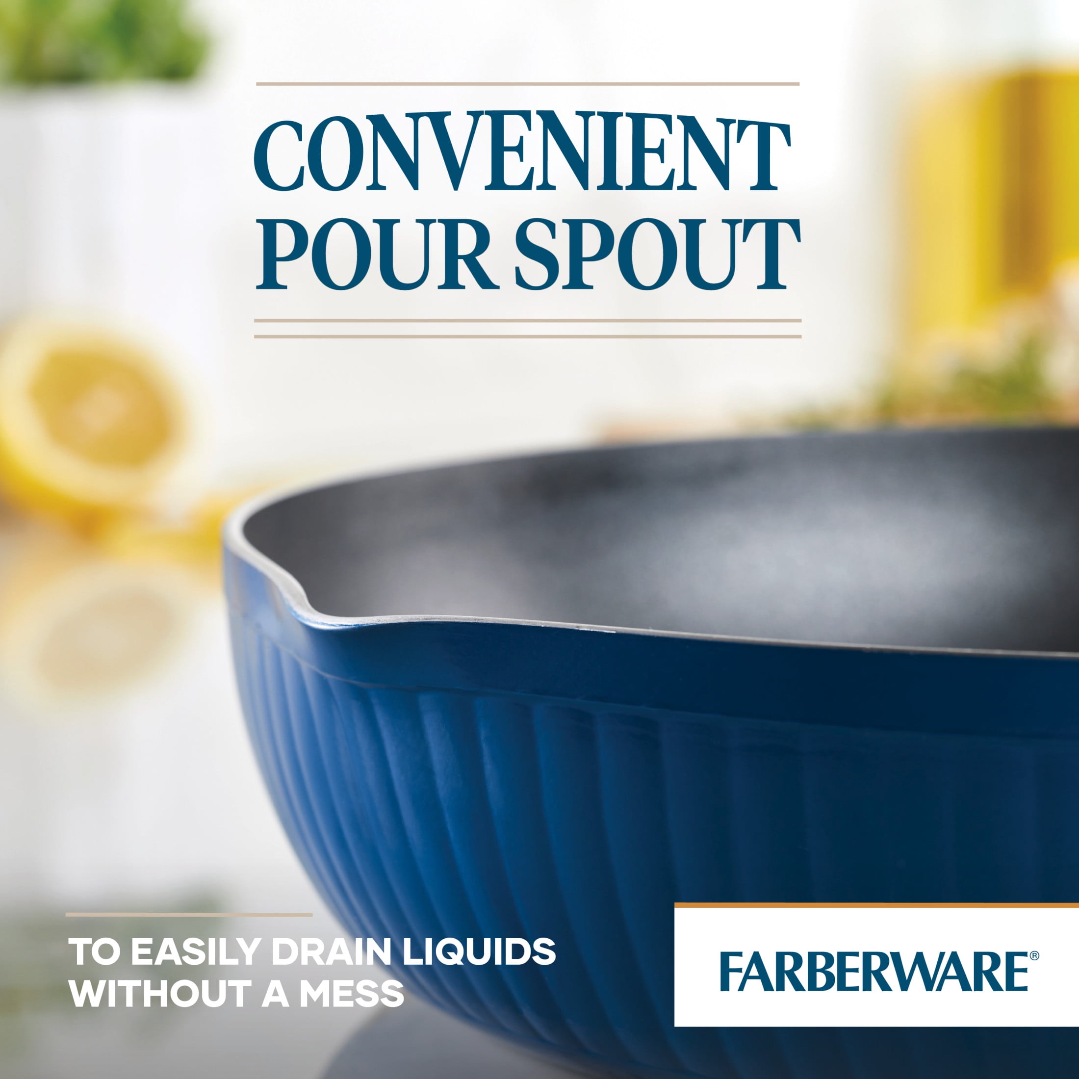 Farberware Style 11.25 Inch Nonstick Cookware Frying Pan, Dishwasher Safe and Oven Safe to 500°F, Blue