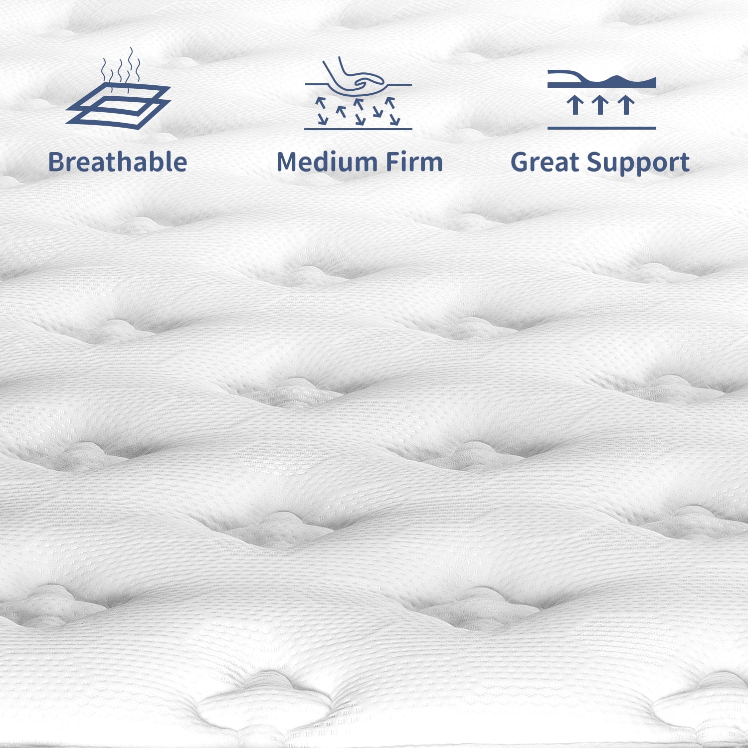 BAYUELSWU King Size Mattress, 14 Inch Memory Foam Hybrid Mattress in a Box with Pocketed Springs Medium Firm Support Motion Isolation Edge Support for comfortable sleep at night, 60 Night Trial