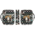 thumbnail image 3 of Xixirimido Bible Cover Case for Women Men Large Bible Cover with Handle Quilted Bible Carrying Case Bag Bible Study Supplies Accessories, Aztec Tribe Elk Skull Floral, 3 of 7