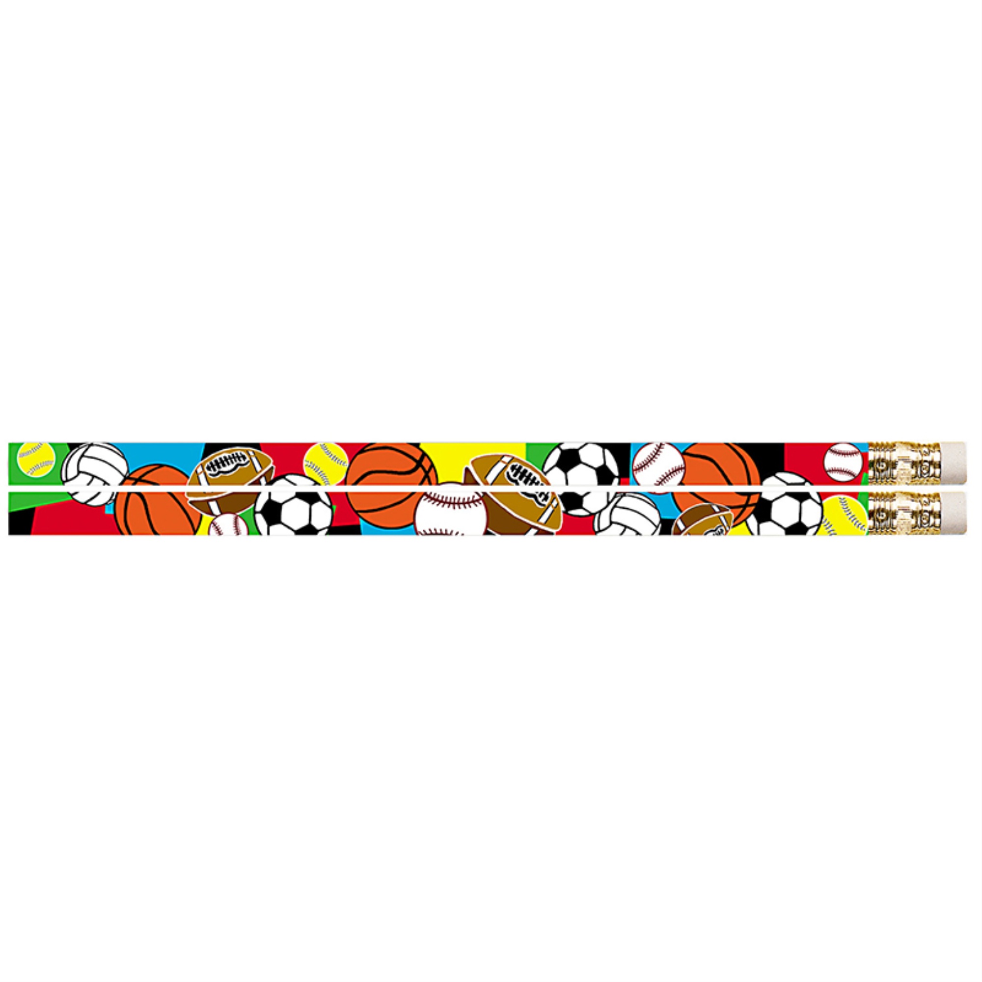 Super Sports Motivational/Fun Pencils, 12/pkg