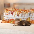 thumbnail image 3 of Fall Pumpkin Outdoor Waterproof Pillow Covers, Orange Red Thanksgiving White Wood Grain Decorative Rectangle Throw Pillowcase Sofa Cushion Sham for Patio/Couch/Chair, 20"x12" 2 Pack, 3 of 8