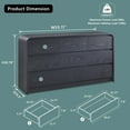 thumbnail image 4 of wow97e Modern 8 Drawers Dresser for Bedroom, 55" Wide Wood Chest of Drawers w/Curved Profile Design, for Bedroom, Living Room, Black, 4 of 7