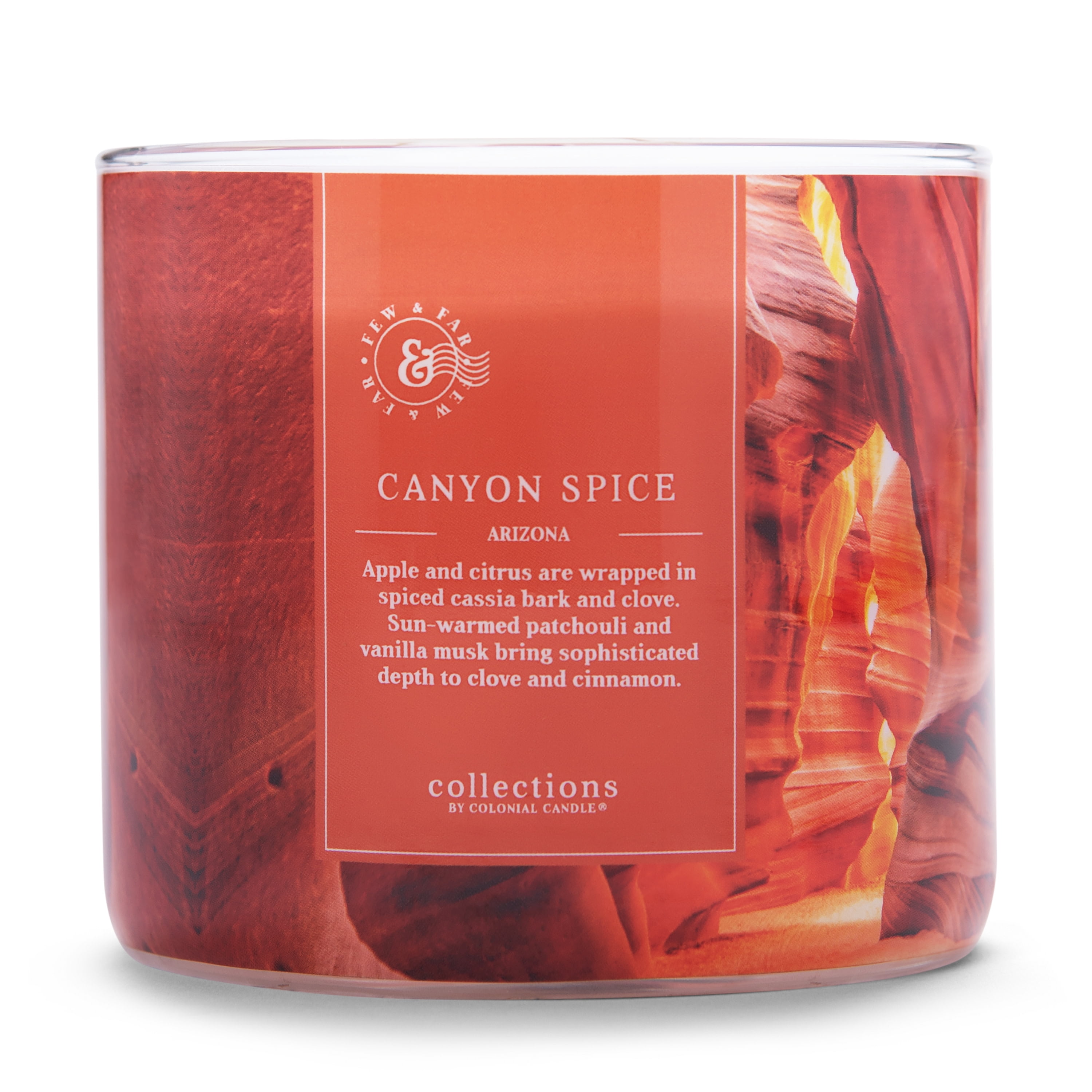 Colonial Candle Canyon Spice 14.5Oz, 3 Wick Candle, Orange