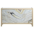 thumbnail image 2 of ACME Olisa Rectangular Console Table in Stone Grain, White and Gold, 2 of 5