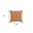 thumbnail image 3 of 20" X 20" Orange And Tan 100% Cotton Zippered Pillow, 3 of 10