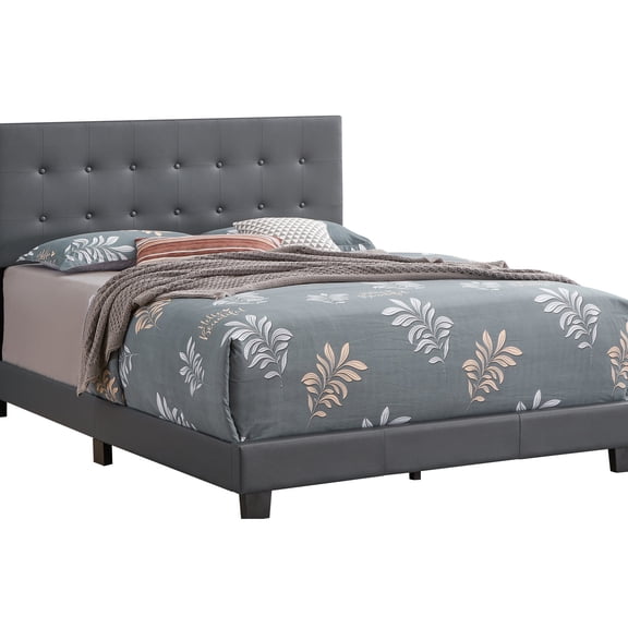 Dark Grey Foam-Filled Queen-Sized Bed / Provides a Cozy Sleep Space