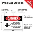 thumbnail image 2 of High Voltage Area Electrical Panel 36 Inches OSHA Danger Aluminum Sign 18 Inch x 12 Inch - 10 Pack, 2 of 8