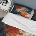 thumbnail image 4 of Designart "Liquid Ink Waves Blue and Orange Fusion V" Abstract Painting Bedding Covert Set - Abstract Blue Modern Bed Set With 2 Shams, 4 of 6