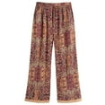 thumbnail image 2 of FLORIANA Womens Pajama Pants Lounge Pants Floral Wide Leg Pants, William Morris - Red - 2X, 2 of 2