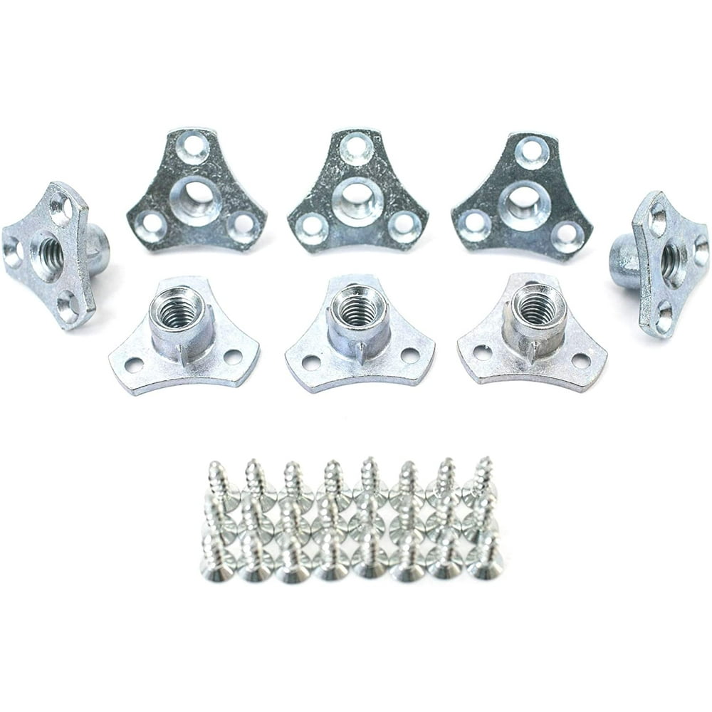 POWERTEC QTN1108 ScrewOn Tee Nut, 5/16” x 18 (8PK), Zinc Plated Carbon