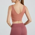 thumbnail image 7 of KHONTS Women's Sports Bra Longline Crop Tank Top Padded Workout Running Yoga Bralettes Orange XL, 7 of 7