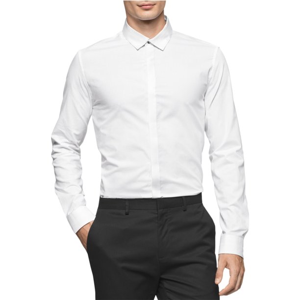 Camisa Calvin Klein de Sarga con Botones para Hombre Blanco XXL