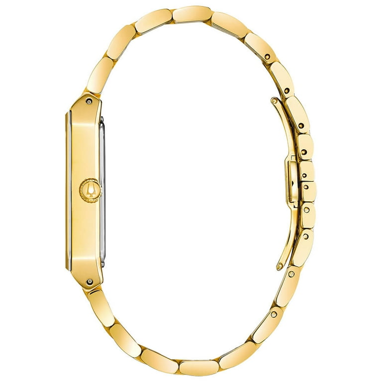 Bulova Men's Quadra Diamond Watch, Yellow Gold-tone, Quartz
