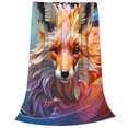 thumbnail image 2 of Fuzoiu Color Splash Fox Portrait Print Ultra-Soft Micro Fleece Blanket,All Seasons Flannel Throw, Lightweight Blanket for Bed, Sofa, Couch, Movie Night, Camping, and Travel-40"x30", 2 of 7