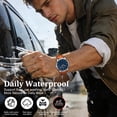 thumbnail image 4 of Men’s Quartz Watch with Large Face, Luminous Hands, Hardened Crystal Lens and Leather Strap Waterproof Water for Man | Ideal Gift for Him, 4 of 7