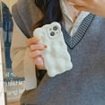 thumbnail image 3 of for iPhone 13 Case 6.1 Inch Cute Wave Pattern Aesthetic Phone Case 3D Curly Wavy Shape Plating Glitter Bling for Women Girls Soft Bumper Silicone Shockproof Case, Cream Beige, 3 of 9