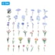 thumbnail image 3 of Calcomanías de flores de vinilo transparentes, calcomanías de flores claras de PET para álbumes de recortes, 80 hojas en azul y rosa, 3 of 6