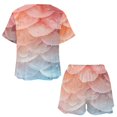 thumbnail image 3 of Mermaid Fish Scales Pajama Set for Women 2 Piece Sleepwear Loungewear Short Sleeve, 3 of 7