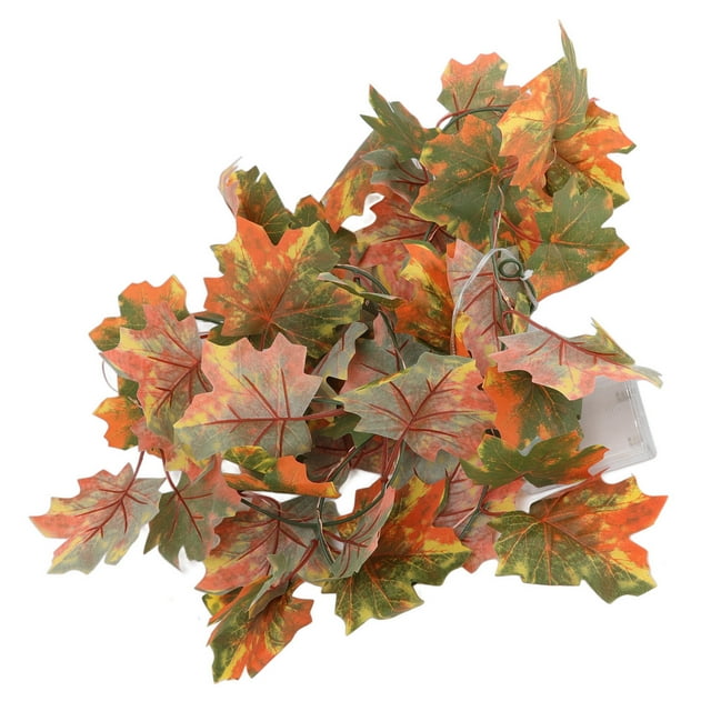 LED Maple Leaves Fairy String Light, Plastic 2.2m 20LEDs Warm Light Autumn Decoration for Festival Party Garden Decorations for Bedroom