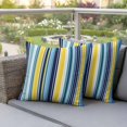 thumbnail image 5 of Outdoor Pillow Covers Blue Gradient Stripes Waterproof Pillow Cases 24x24 Set of 2, Color Line Abstract Geometric Throw Pillow Cover Pillowcase for Patio Balcony Couch Garden, 5 of 9