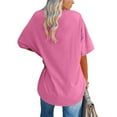 thumbnail image 4 of Maean Womens Plus Size Top V Neck Loose Blouse Short Sleeve Causal Summer Solid Color Tshirts S-5XL, 4 of 6
