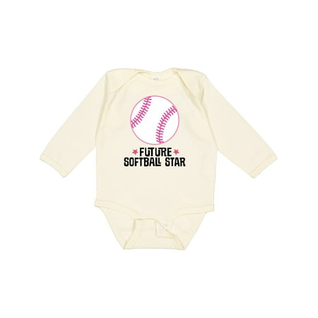 

Inktastic Future Softball Star Sports Gift Baby Girl Long Sleeve Bodysuit