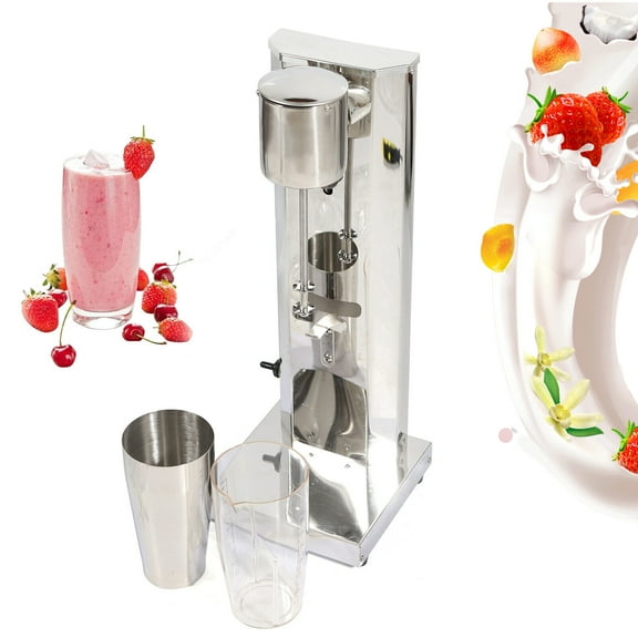 FETCOI Milkshake Maker, Stainless Steel Single Head 180W Electric Milkshake Drink Mixer 2 Speed Milk Shake Machine with PP Cup for Restaurant Cafe Bar