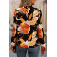 thumbnail image 3 of Blouse Noire à Imprimé Floral Col Montant pour Femmes, 3 of 5