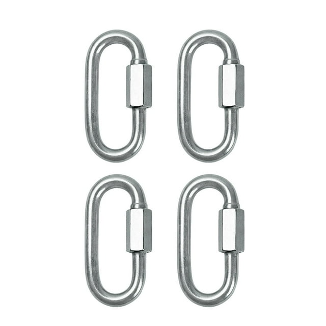 GOOHOCHY 4 Pcs Manille Rapide pour Gréement Acier Inoxydable 304 avec Finition Argentée