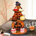 thumbnail image 3 of Taotanxi Halloween Cupcake Stand Decoration 3 Tier Cardboard Cupcake Holder Party Pumpkin Witch Cupcake Tower for Treat Birthday Baby Shower Party Decor, 3 of 7