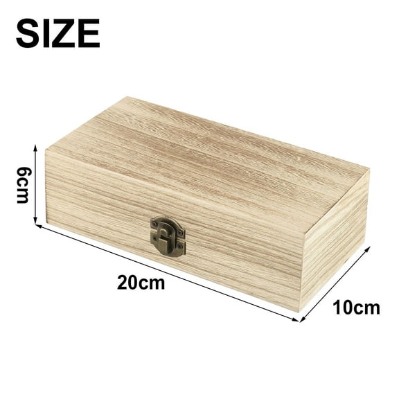 Rectangular Wooden Storage Box with Retro Style for Home Organization