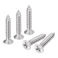 thumbnail image 1 of Tornillos de madera Uxcell #6x3/4", paquete de 200 tornillos autorroscantes de cabeza plana Phillips de acero inoxidable 304, 1 of 5