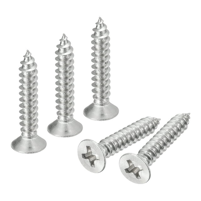 Tornillos de madera Uxcell #6x3/4", paquete de 200 tornillos autorroscantes de cabeza plana Phillips de acero inoxidable 304
