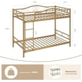 thumbnail image 2 of Eastvita Twin Over Twin Metal Bunk Bed with Ladder/Guardrails - Heavy - Duty/400 Lbs Capacity - No Box Spring Needed - Simple Assembly - Gold - Stylish Space - Saving Design, 2 of 6