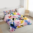 thumbnail image 3 of Manfei Colorful Flowers 2pcs Bedding Comforter Set for Teens Boys Girls,Botanical Plants Twin Comforter Sets,Spring Graden Breathable Bedding Set,Lightweight Room Decor,Reversible, 3 of 8
