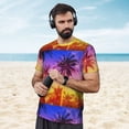 thumbnail image 4 of Wukai Palm Trees at Sunset Print Men's Short-Sleeved Mesh T-Shirt,Quick-Dry Short Sleeve Workout T-Shirt-5X-Large, 4 of 8