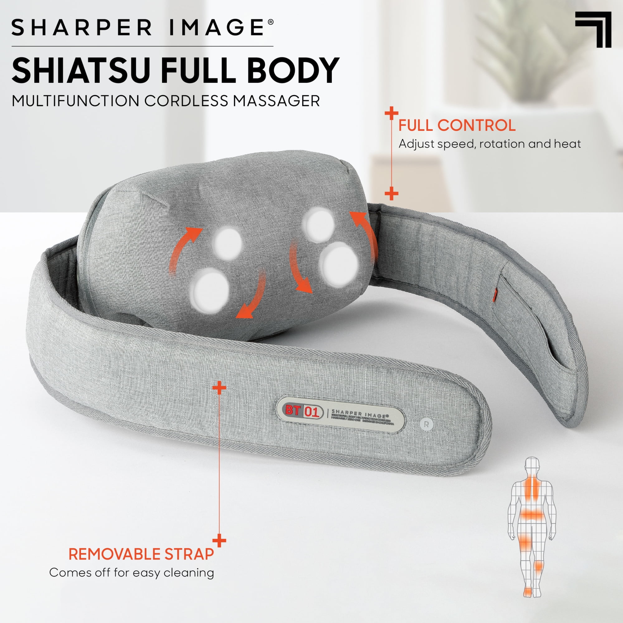 Sharper Image® Shiatsu Full Body Multifunction Cordless Massager for Neck  and Back, Relaxation and Calming Sensation 