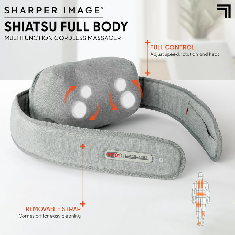 Sharper Image® Deep-Tissue Massager with Swappable Heads, Personal Massage  for Neck and Back with Kneading and Soothing Heat, Relaxation and Calming  Sensation, Interchangeable Nodes 