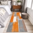 thumbnail image 5 of 2x6 Kitchen Runner Rug, Orange Grey Non-Skid Rubber Backing Large Rectangle Rugs - Living Room Bedroom Home Office, Modern White Mottled Graffiti Art Painting Indoor Floor Mat Carpets Washable Rug, 5 of 9