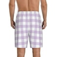 thumbnail image 3 of Daiia Purple Checkboard Mens Woven Stretch Pajama Short,Short Pajama Pants-Large, 3 of 9