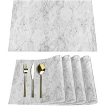 Stone Grain Marble Placemats Set of 4 Rectangle Table Mats Washable Heat-Resistant Place Mat for Kitchen Dining Table Decor Indoor Outdoor