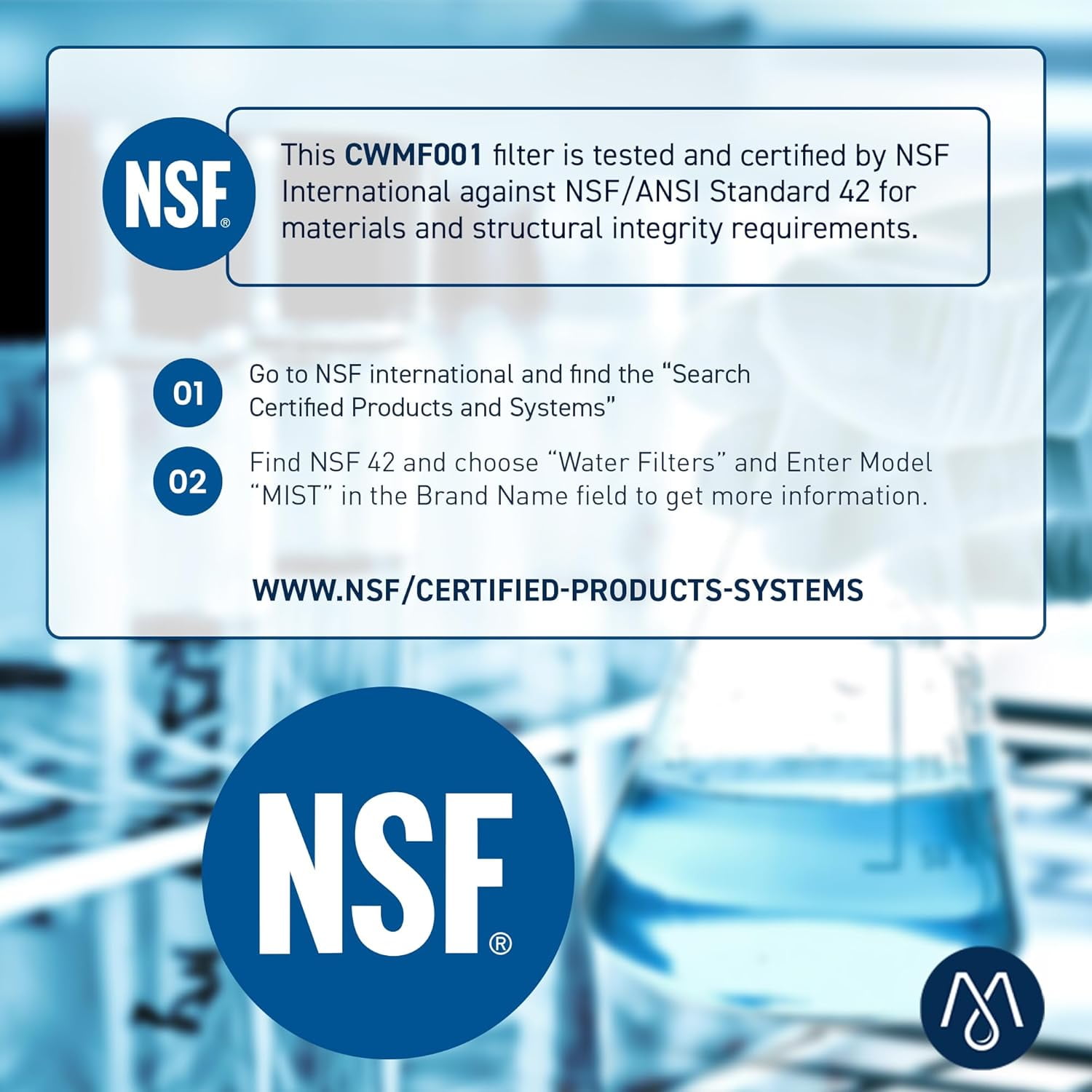 Mist Refrigerator Water Filter Replacement for Whirlpool EDR1RXD1, W10295370A, Everydrop Fridge Filter 1 and Kenmore 46-9081, 3pk